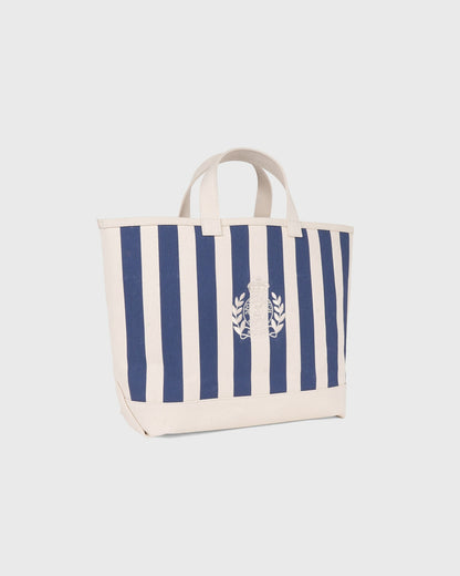 NY Crest Beach Tote - Natural/Light Navy