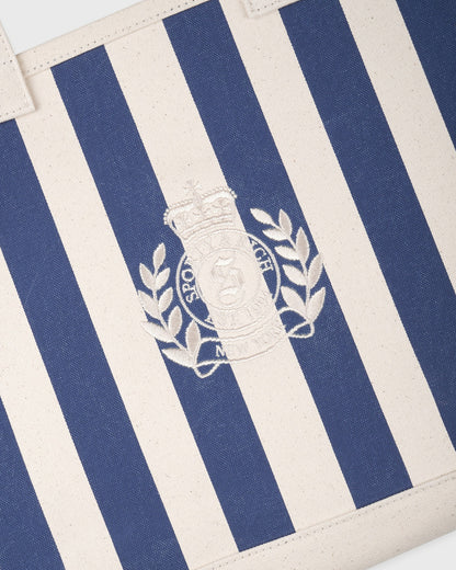 NY Crest Beach Tote - Natural/Light Navy