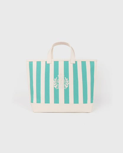 NY Crest Beach Tote - Natural/Amalfi Green