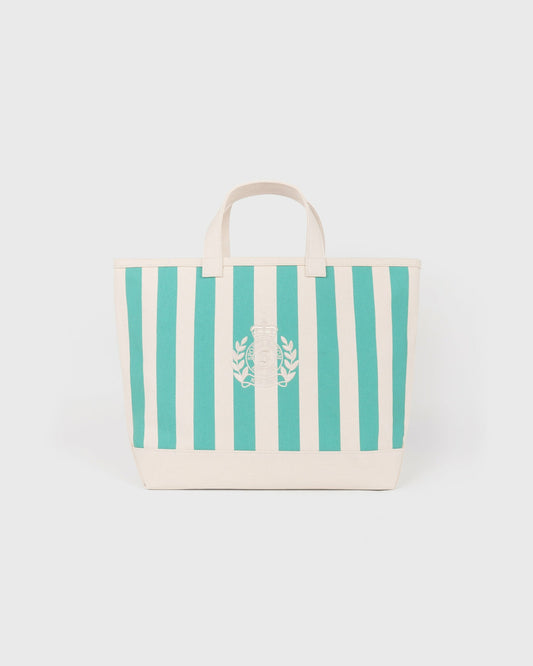 NY Crest Beach Tote - Natural/Amalfi Green