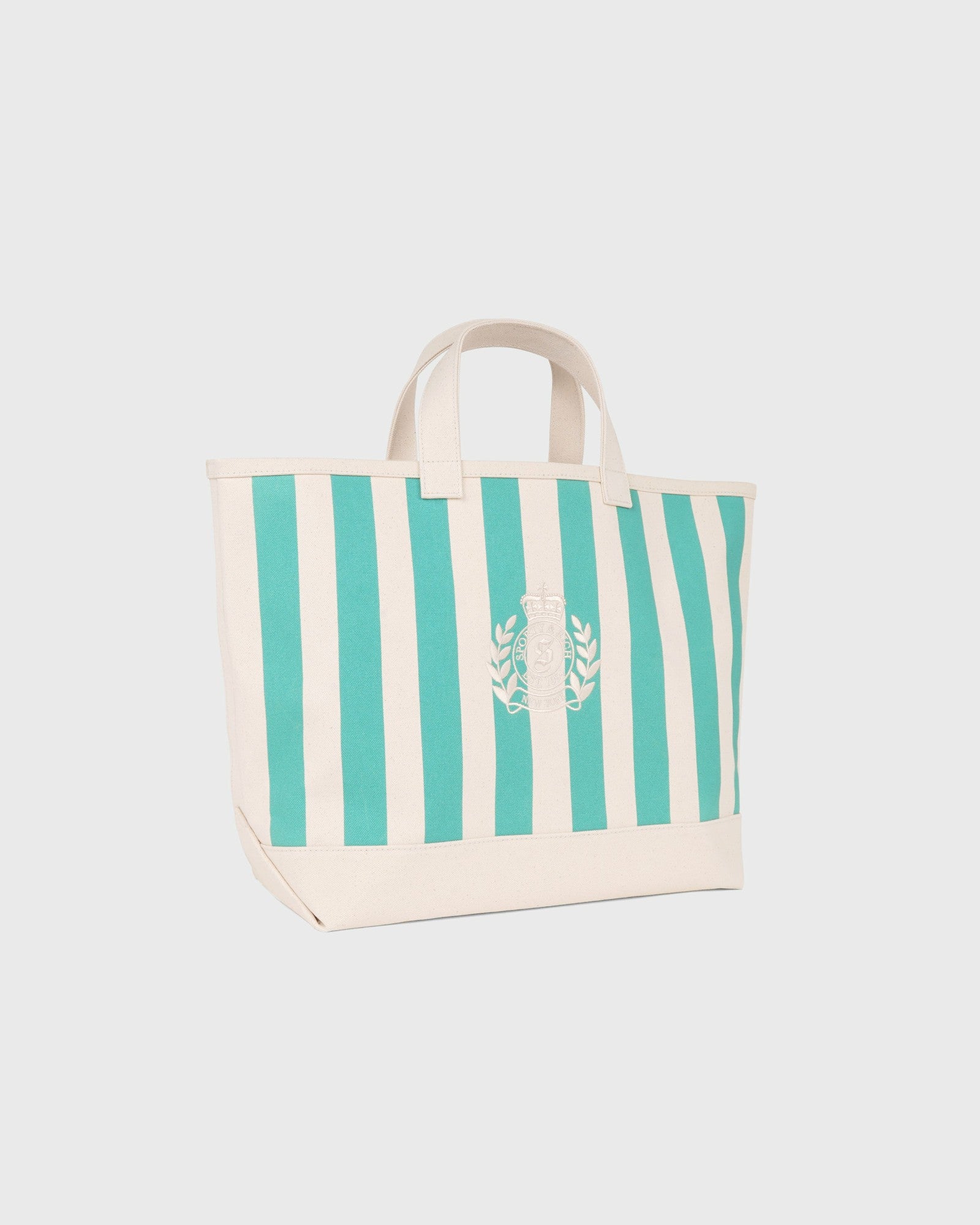 NY Crest Beach Tote - Natural/Amalfi Green