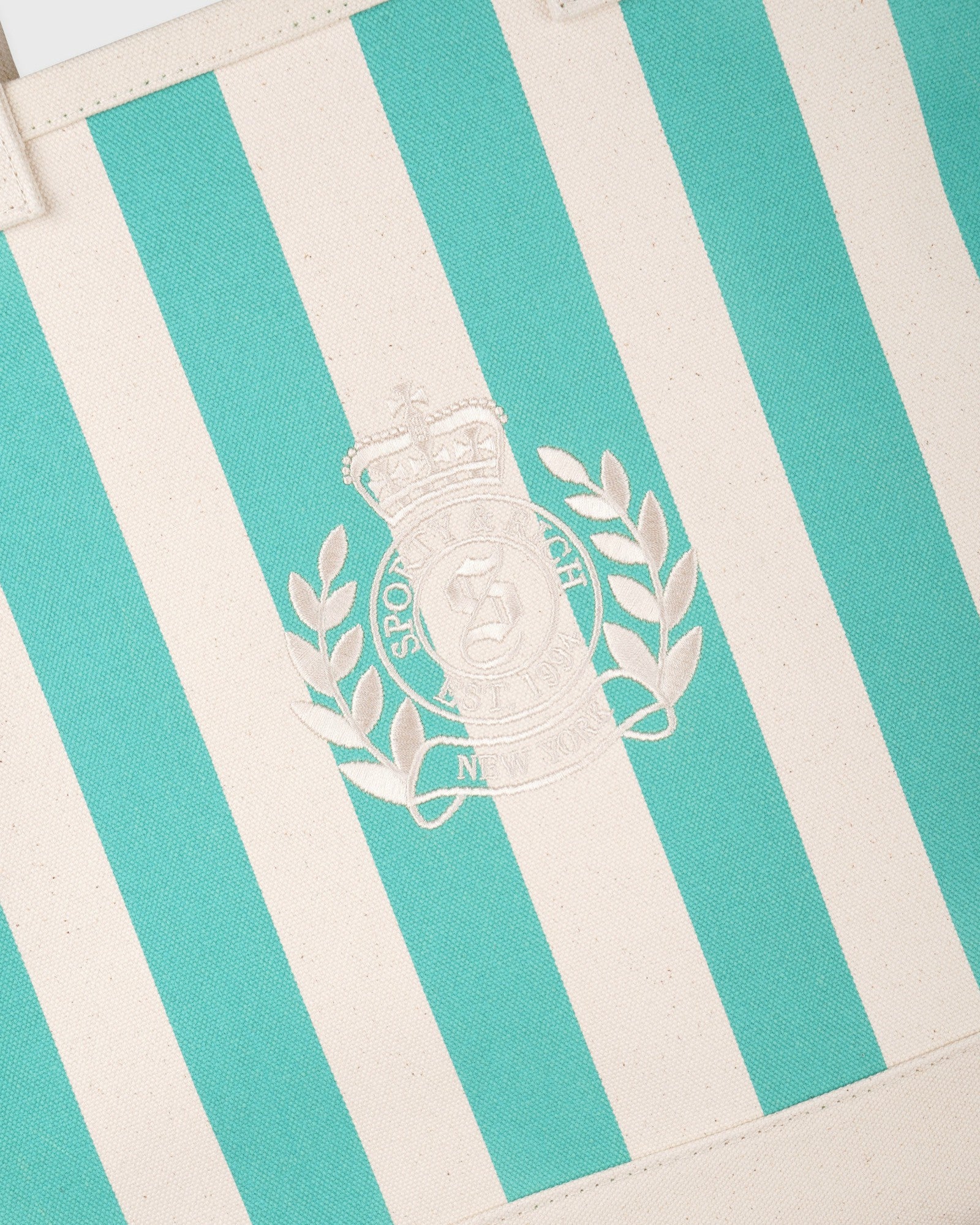 NY Crest Beach Tote - Natural/Amalfi Green