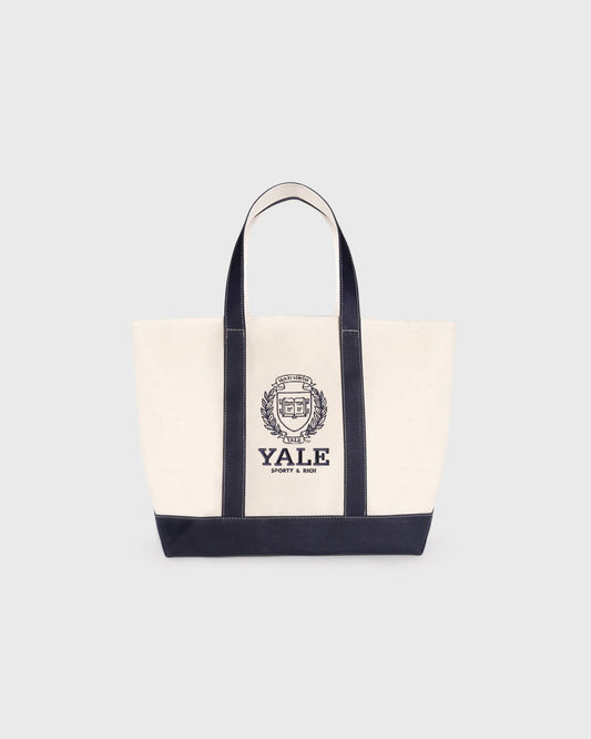 Yale Crest Tote Bag - Natural/Navy