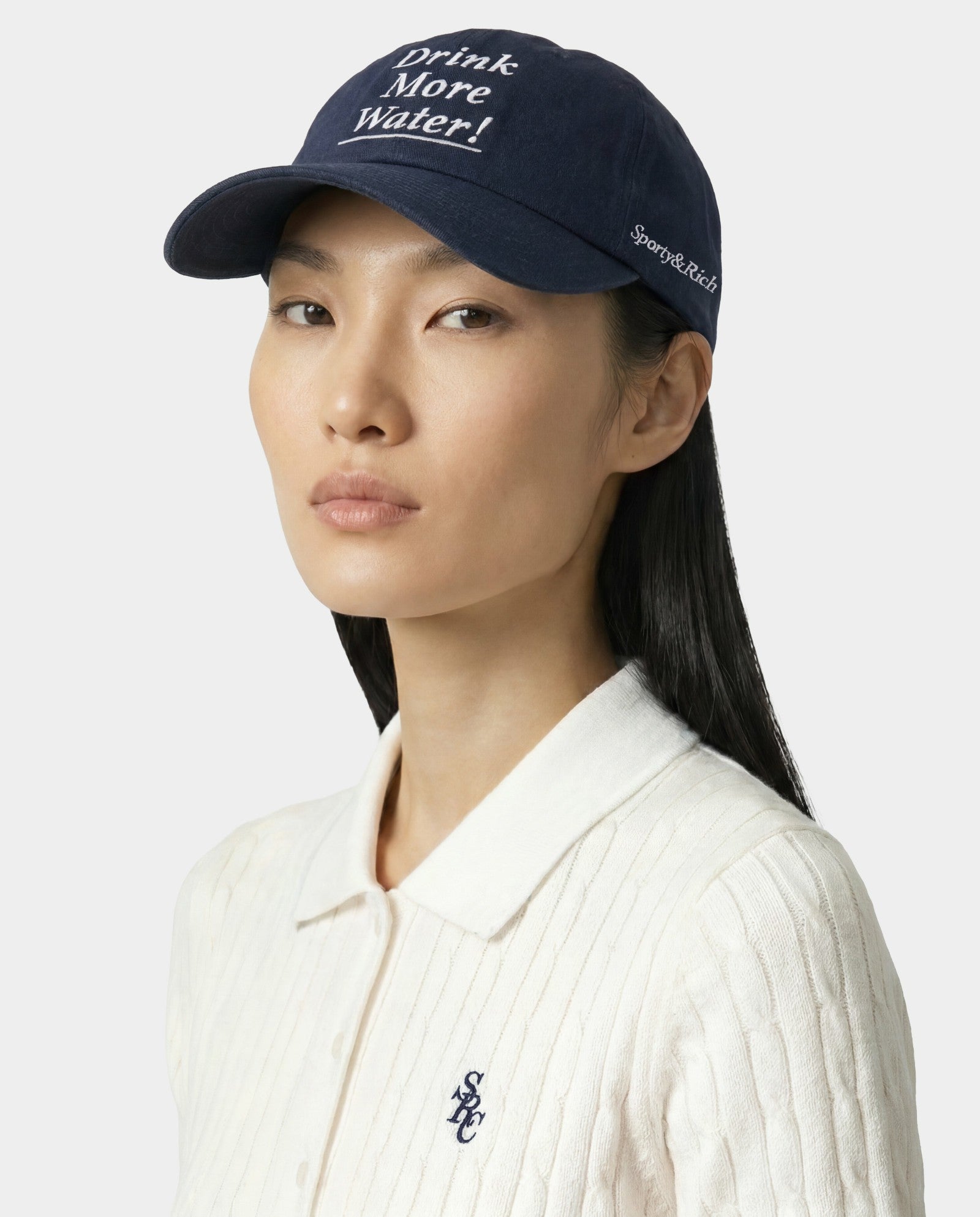 Drink More Water Hat - Light Navy/White