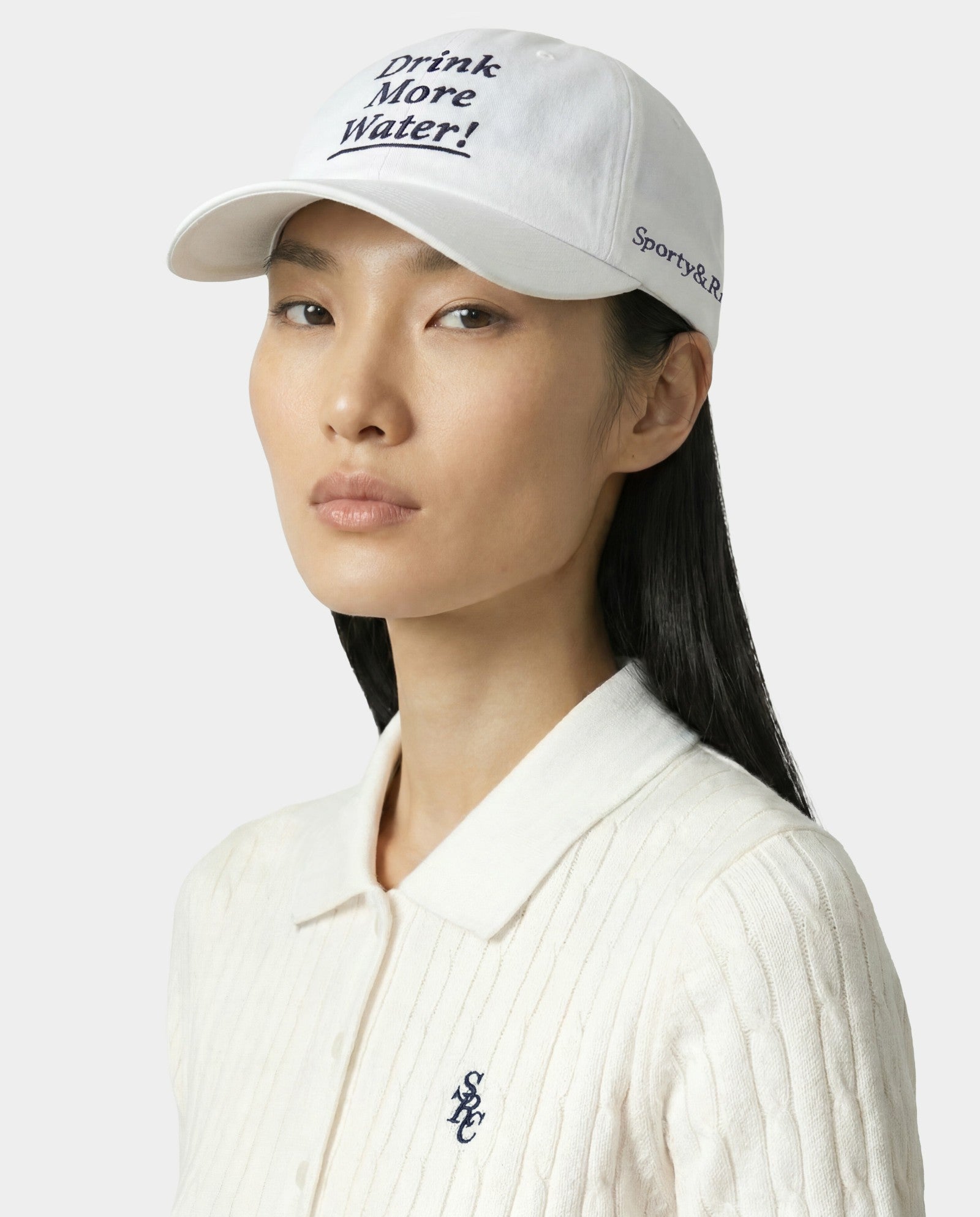 Drink More Water Hat - White/Light Navy