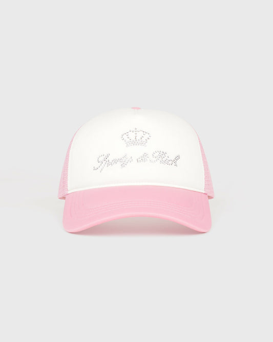 Juicy Crown Trucker Hat - White/Rose