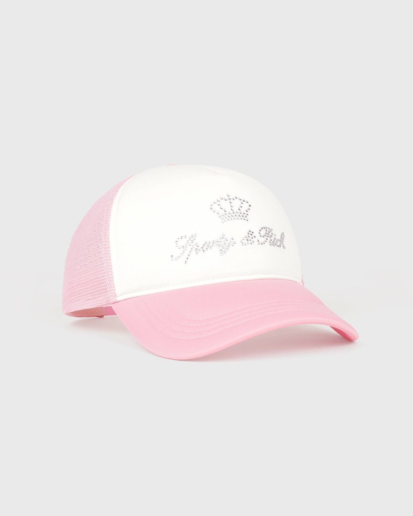 Juicy Crown Trucker Hat - White/Rose