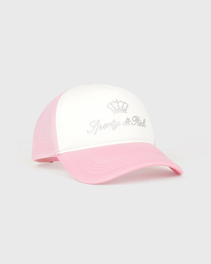Juicy Crown Trucker Hat - White/Rose
