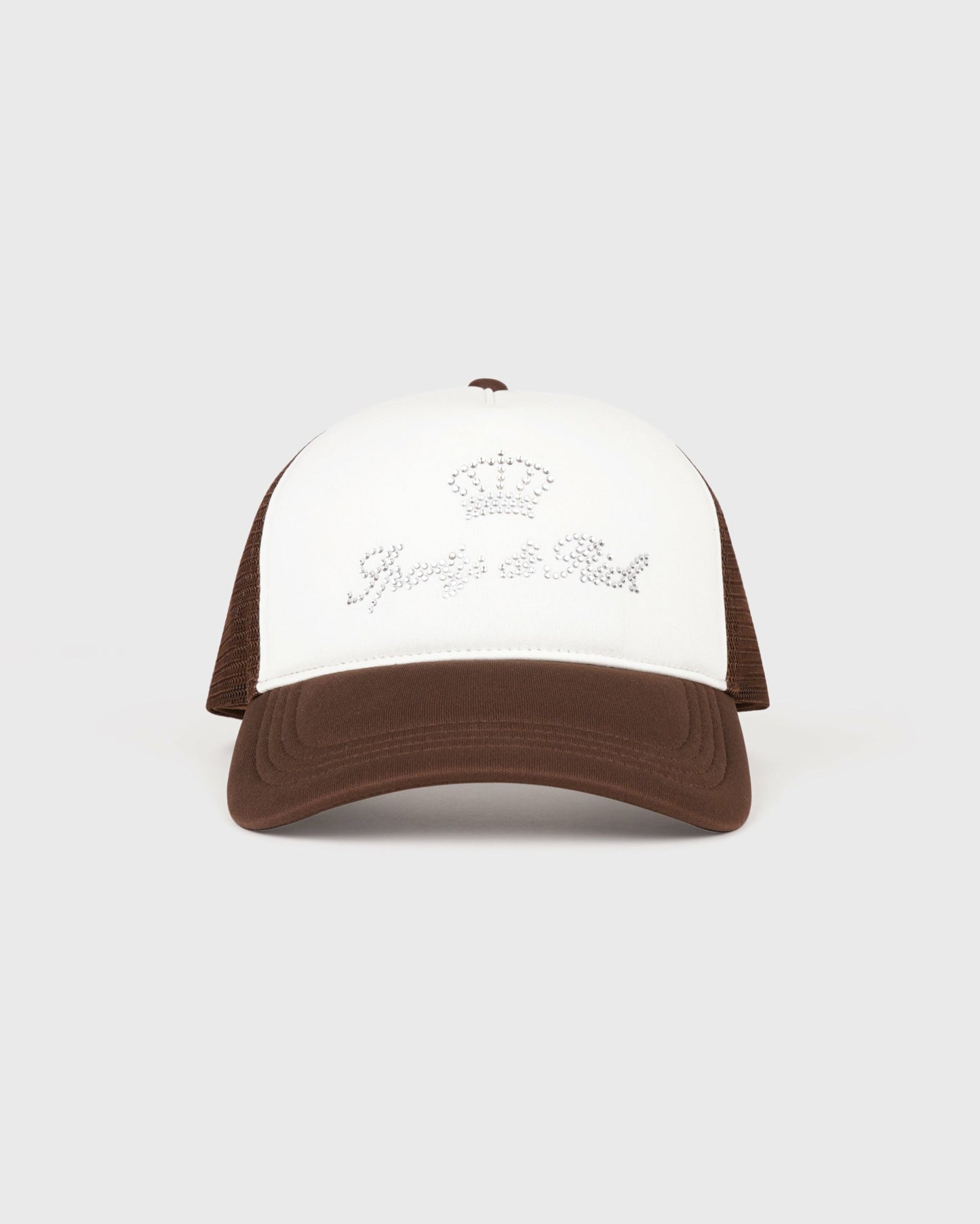 Juicy Crown Trucker Hat - White/Chocolate
