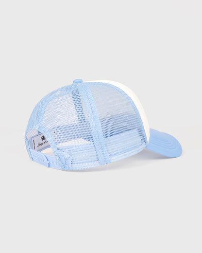 Juicy Crown Trucker Hat - White/Sky Blue