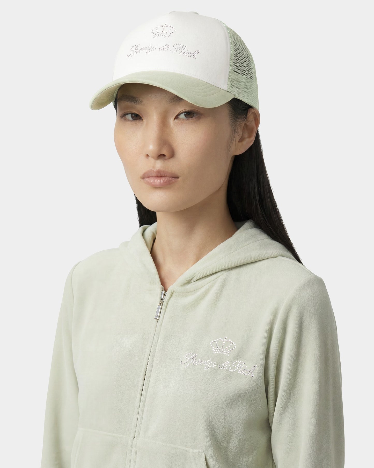 Juicy Crown Trucker Hat - White/Sage