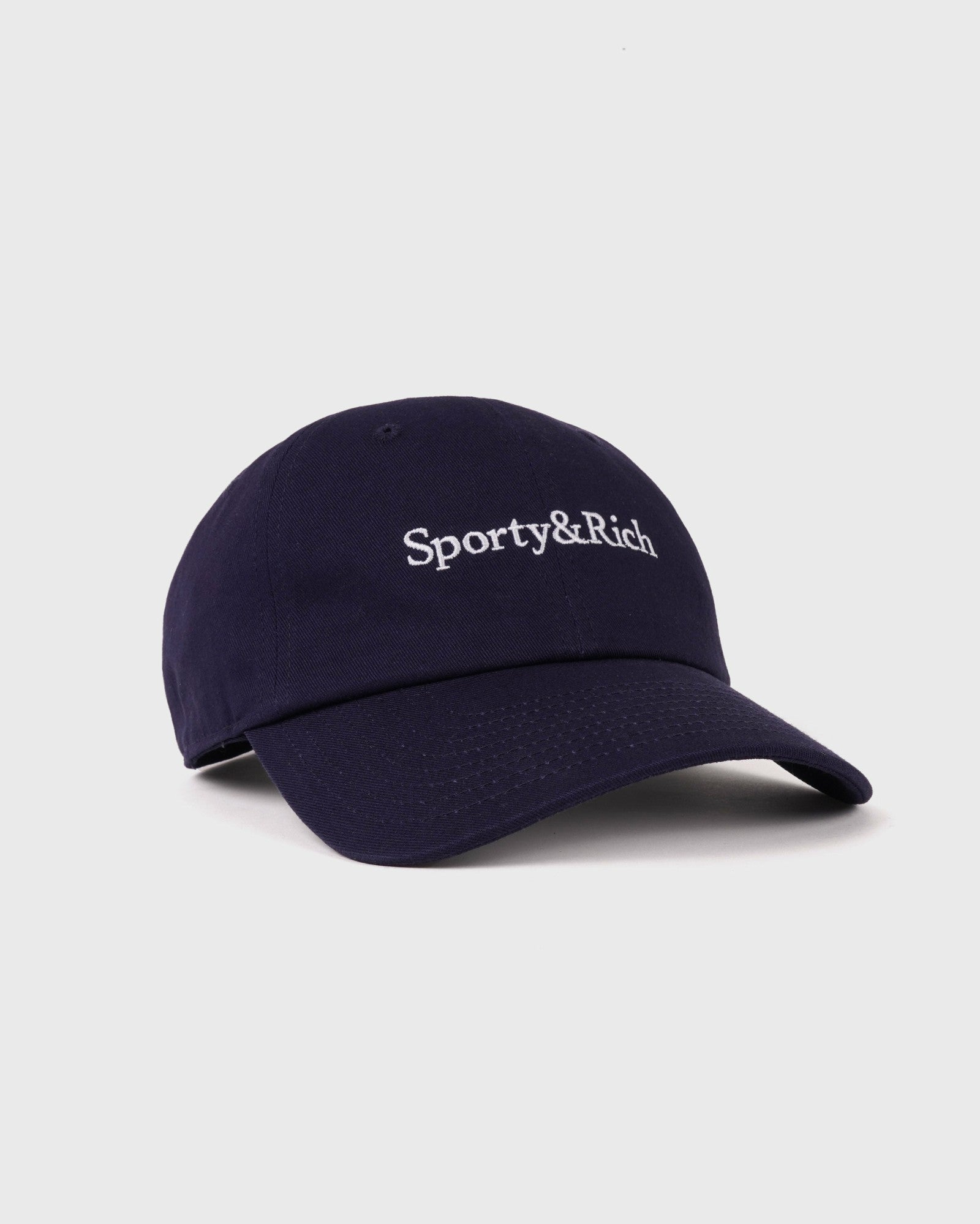 Serif Logo Hat - Navy/White