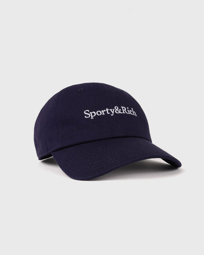 Serif Logo Hat - Navy/White