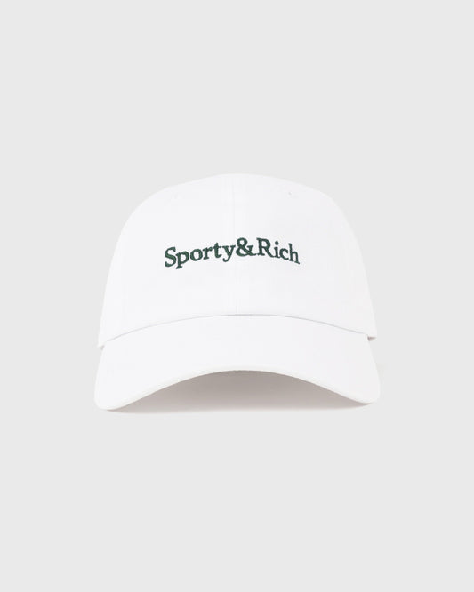 Serif Logo Hat - White/Forest