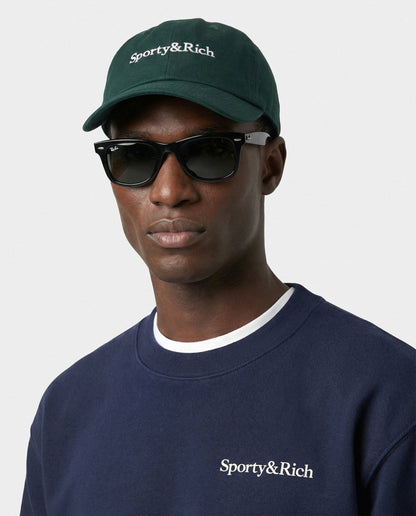 Serif Logo Hat - Forest/White