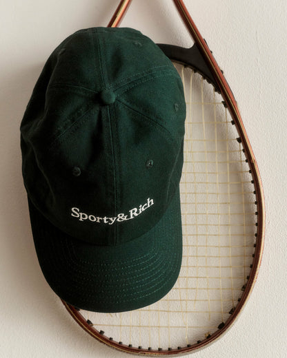 Serif Logo Hat - Forest/White