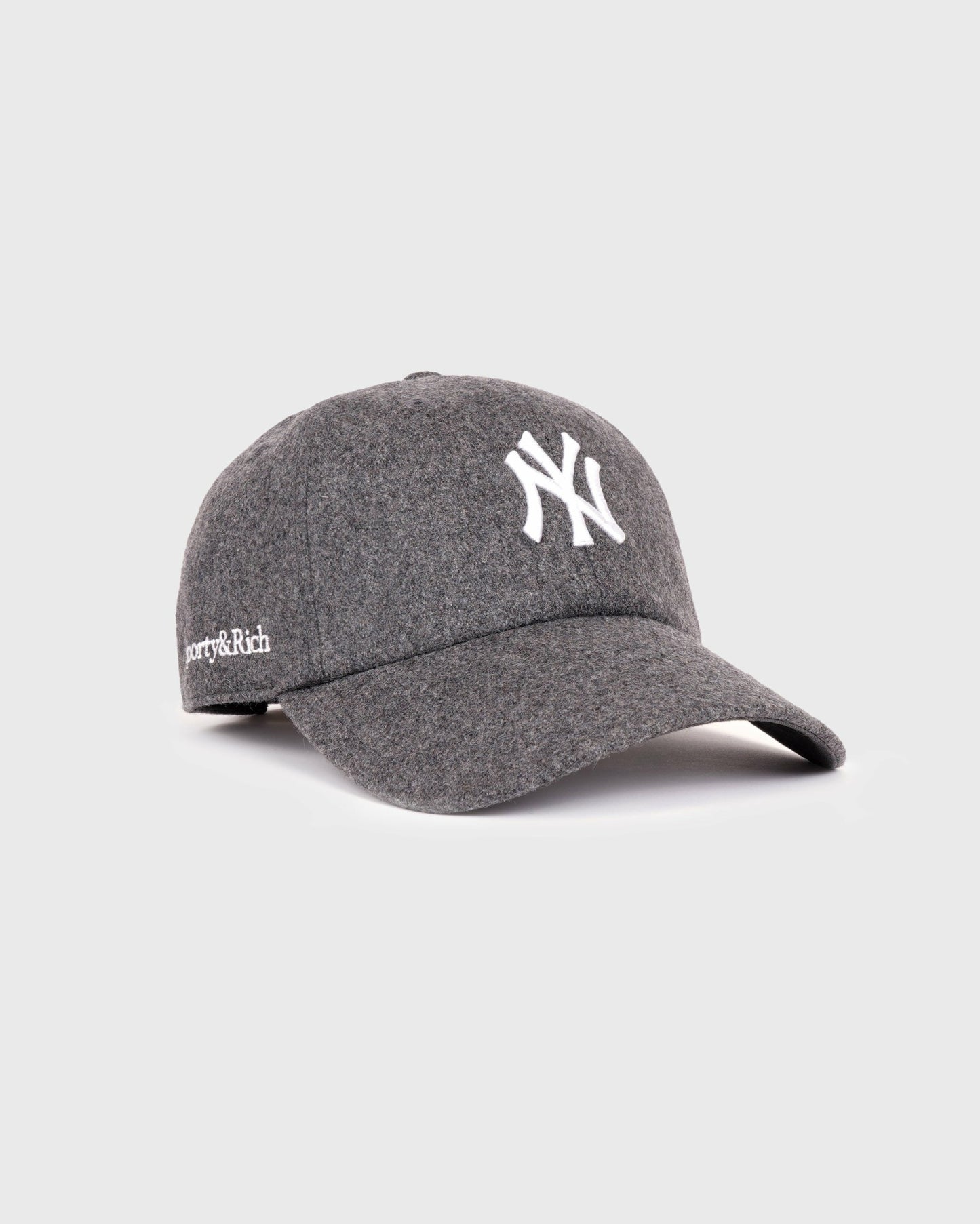 Yankees Serif Wool Hat - Dark Grey/White