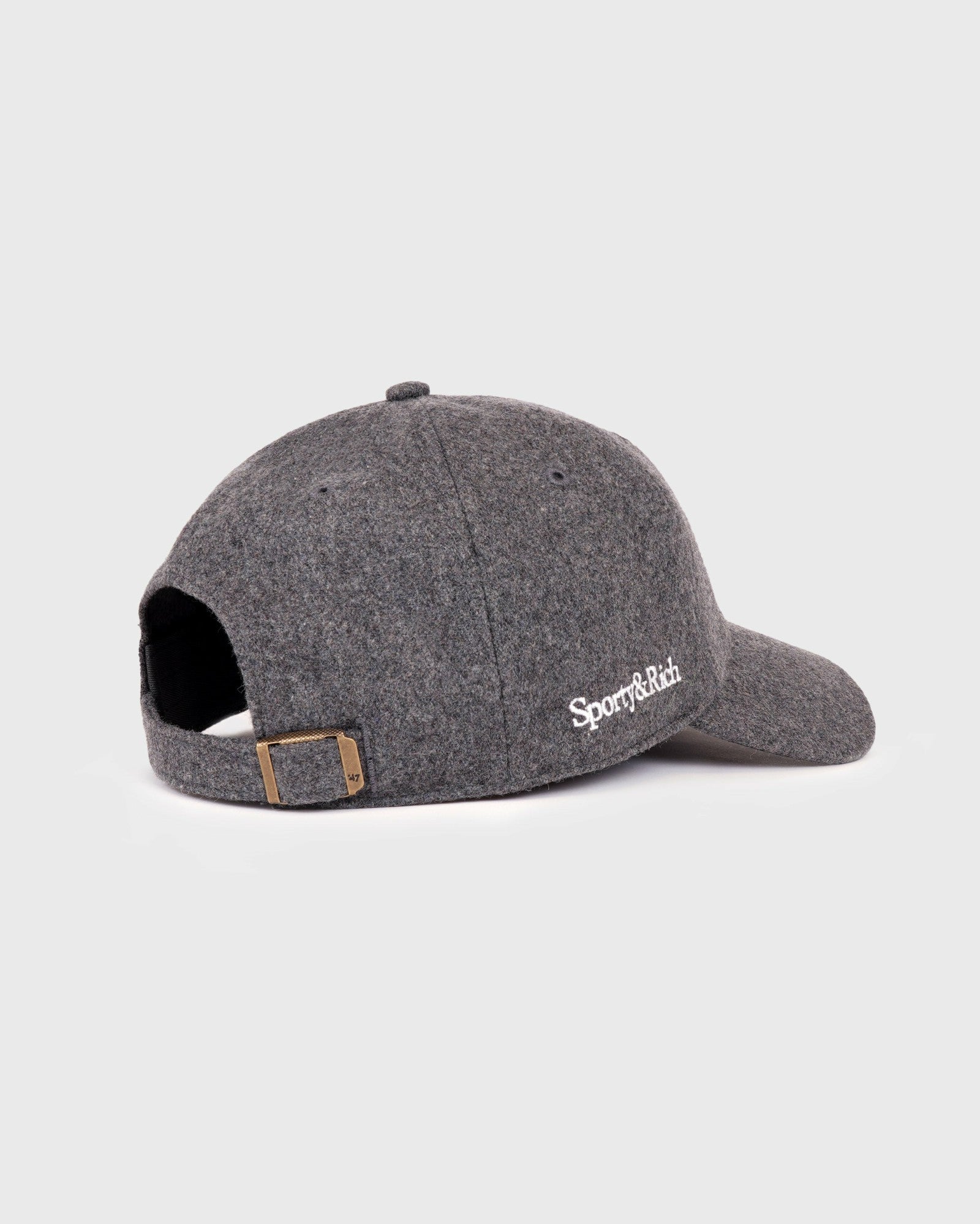 Yankees Serif Wool Hat - Dark Grey/White