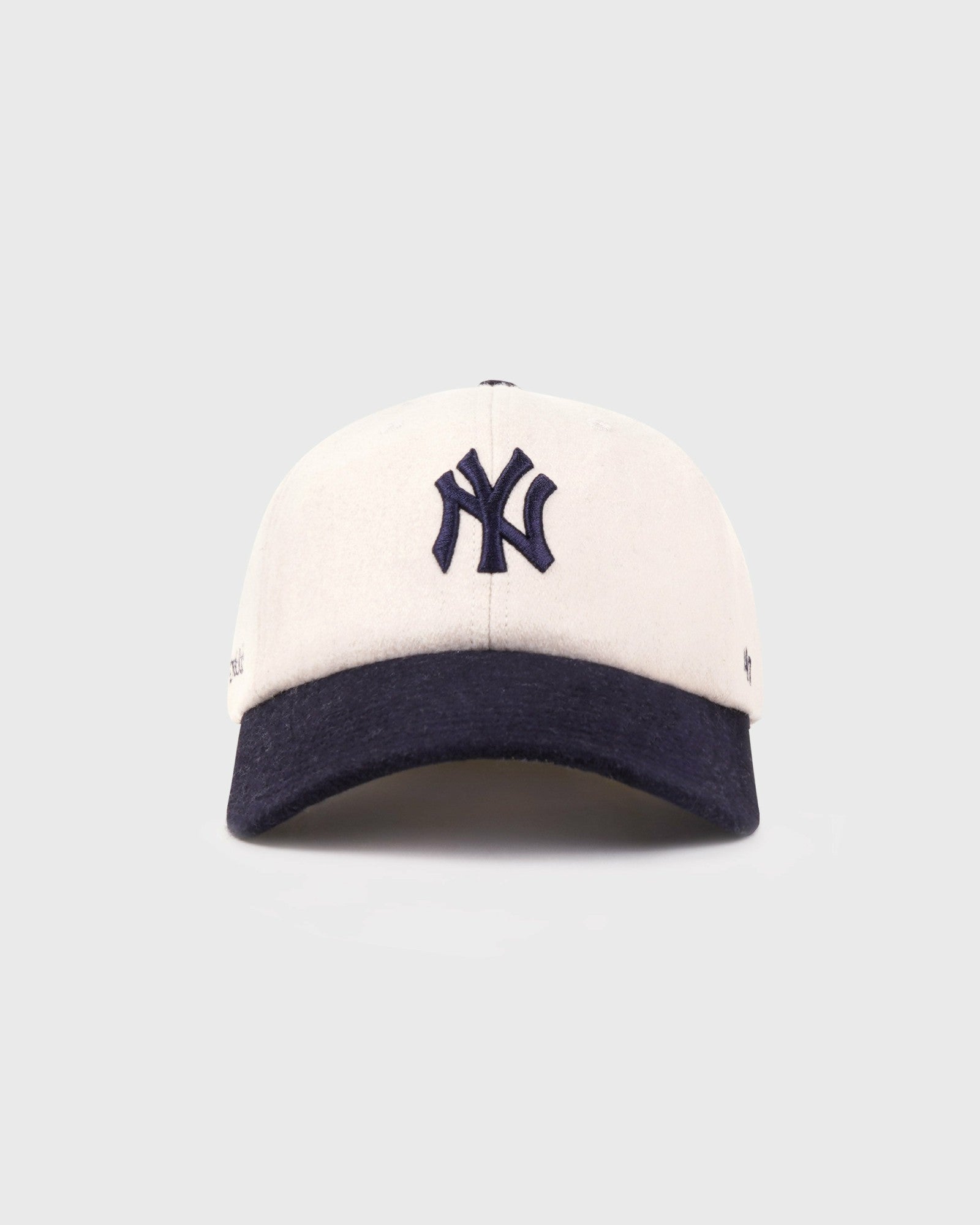 Yankees Serif Wool Hat - Ecru/Navy