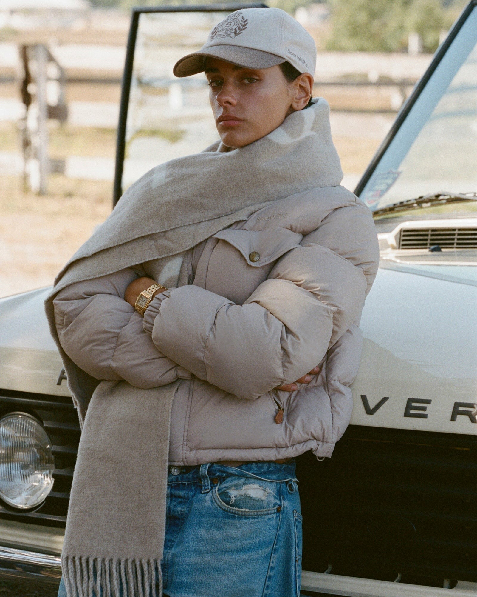 NY Crest Wool Hat - Ecru/Toffee