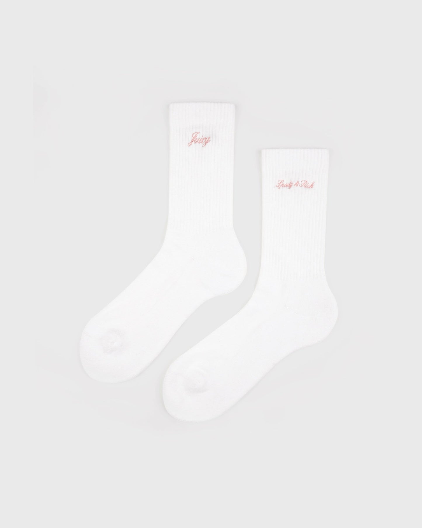Juicy Script Sock - White/Rose