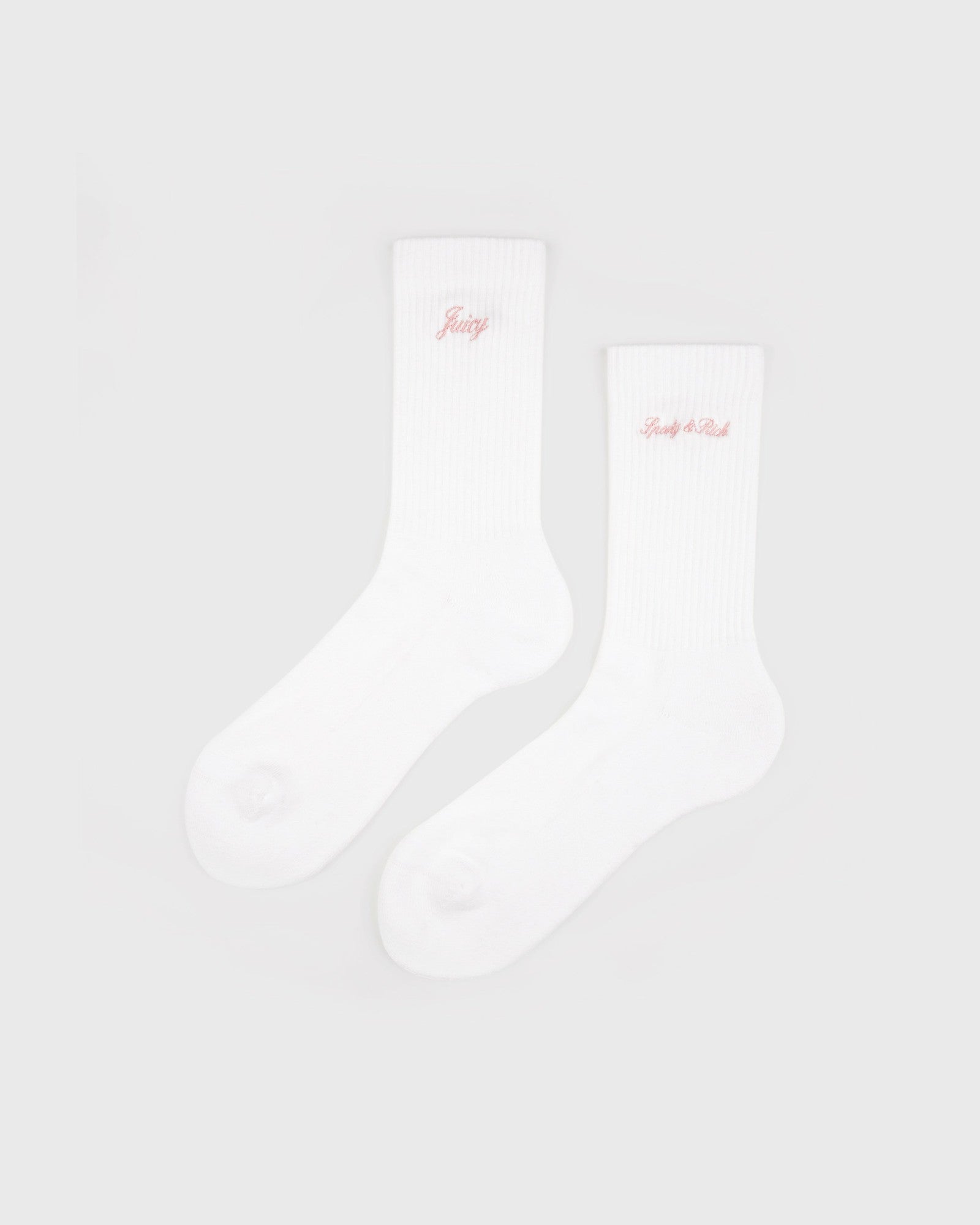 Juicy Script Sock - White/Rose