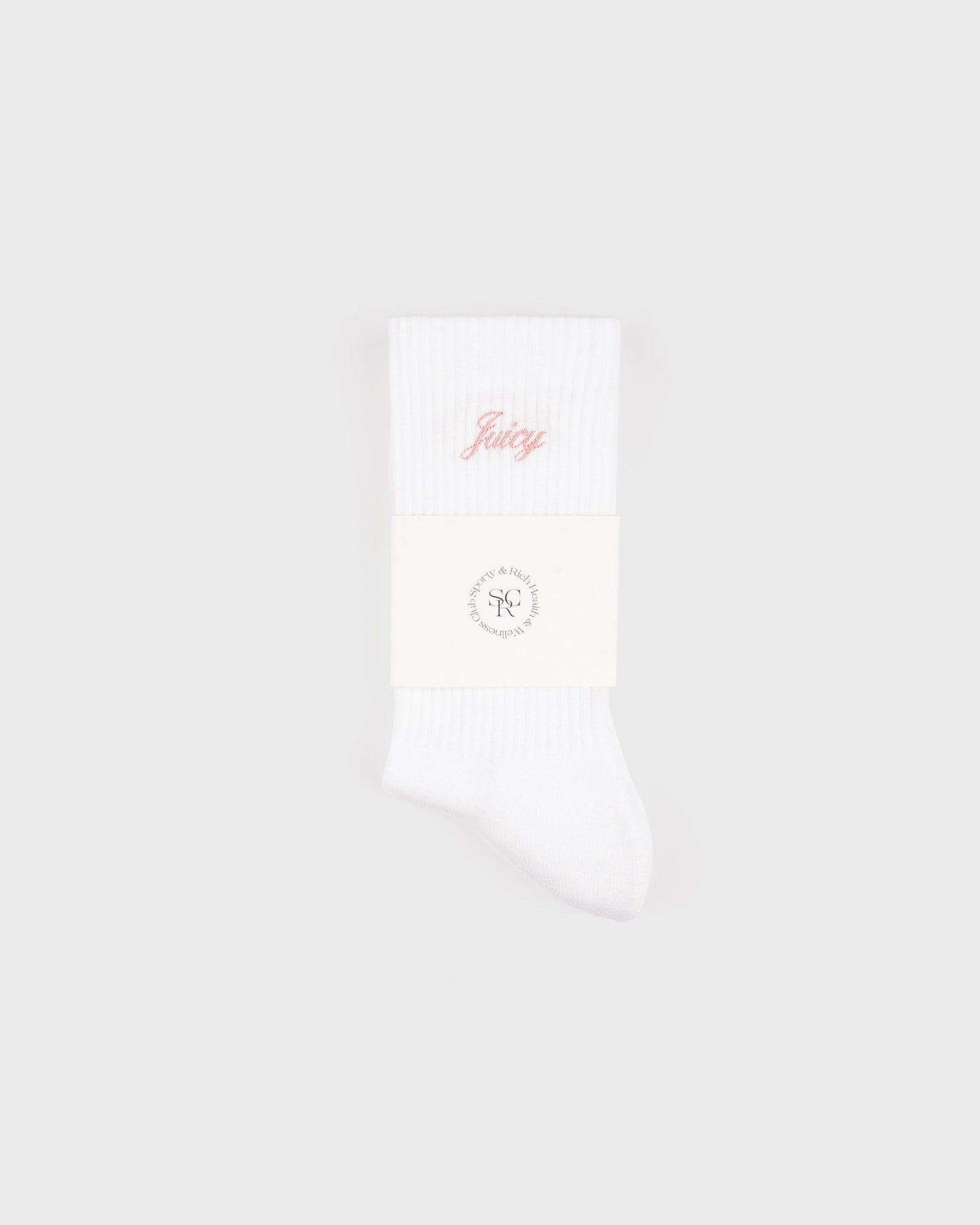 Juicy Script Sock - White/Rose