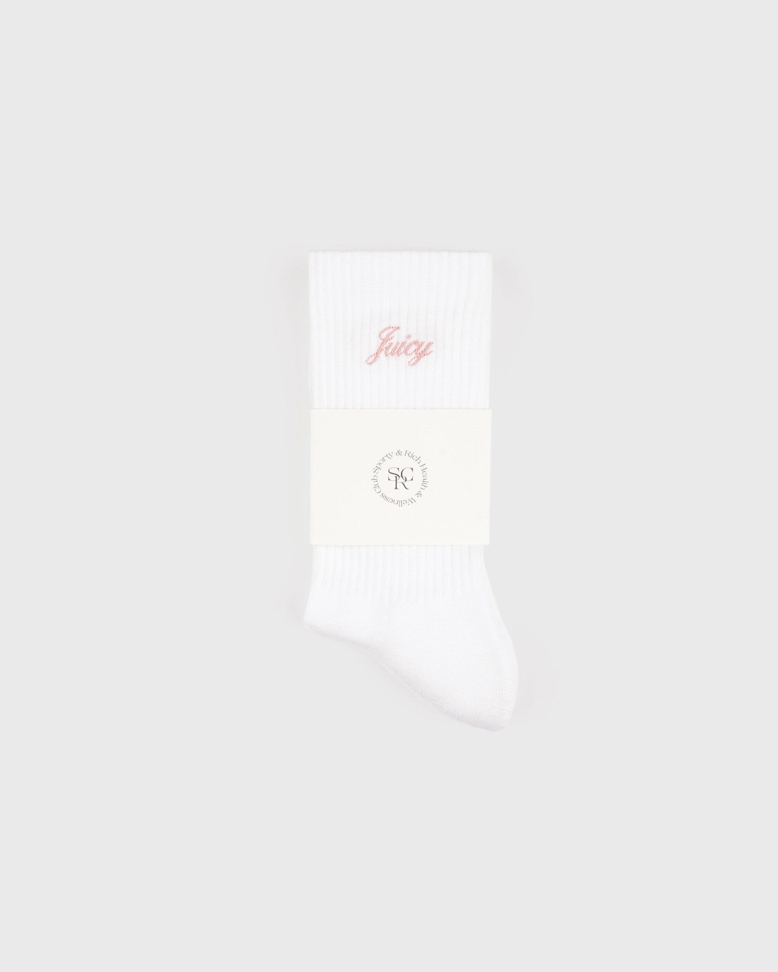 Juicy Script Sock - White/Rose