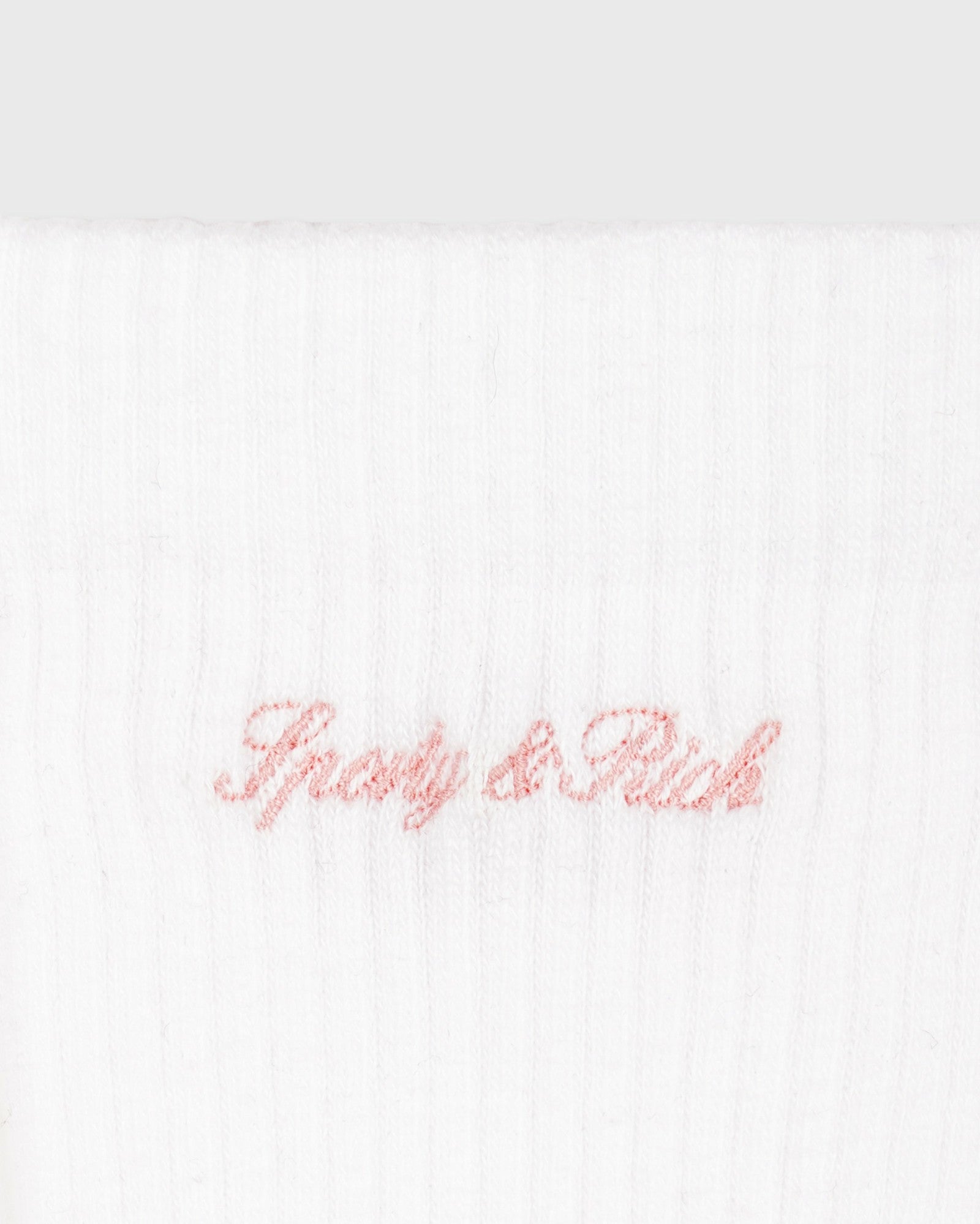 Juicy Script Sock - White/Rose