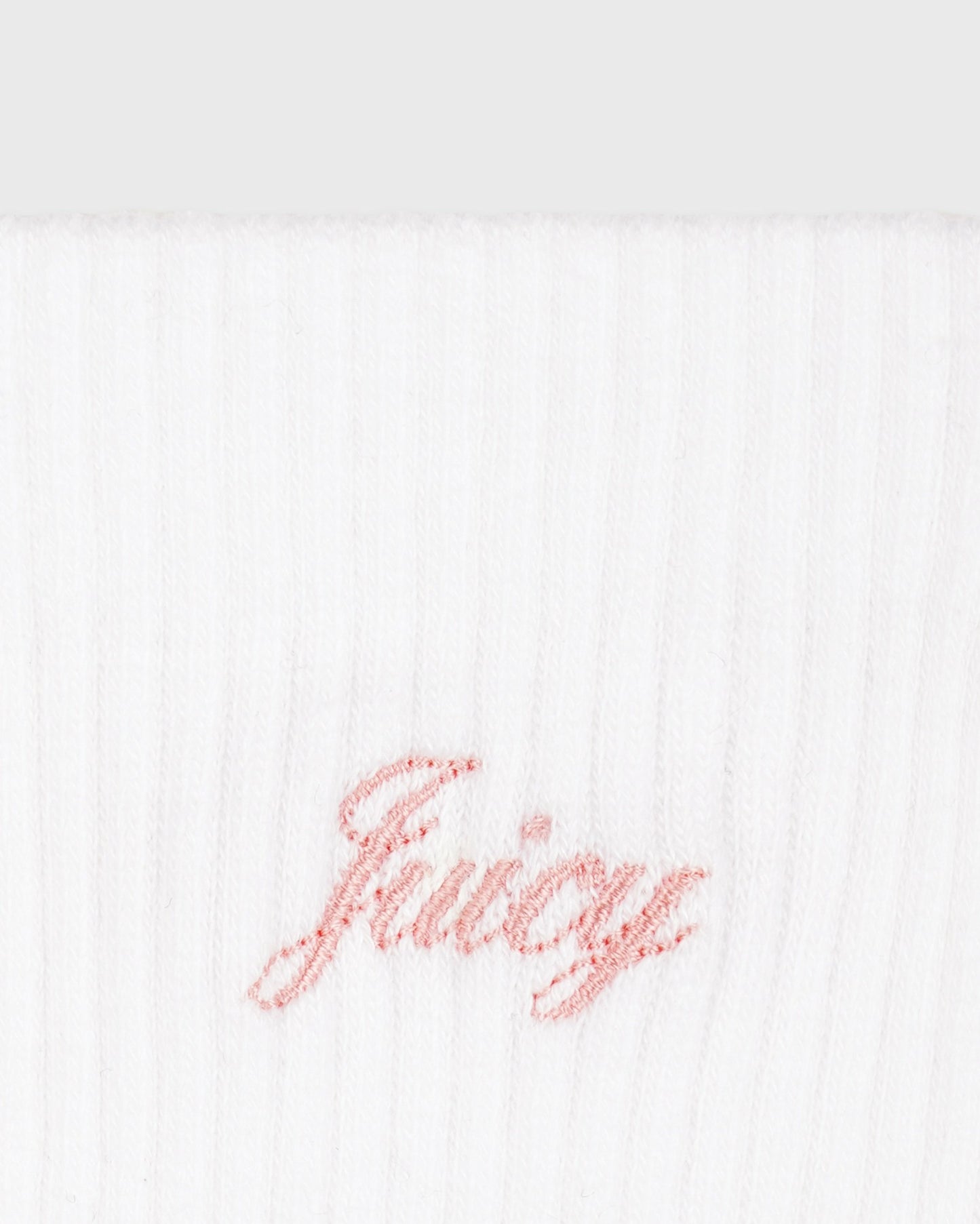 Juicy Script Sock - White/Rose