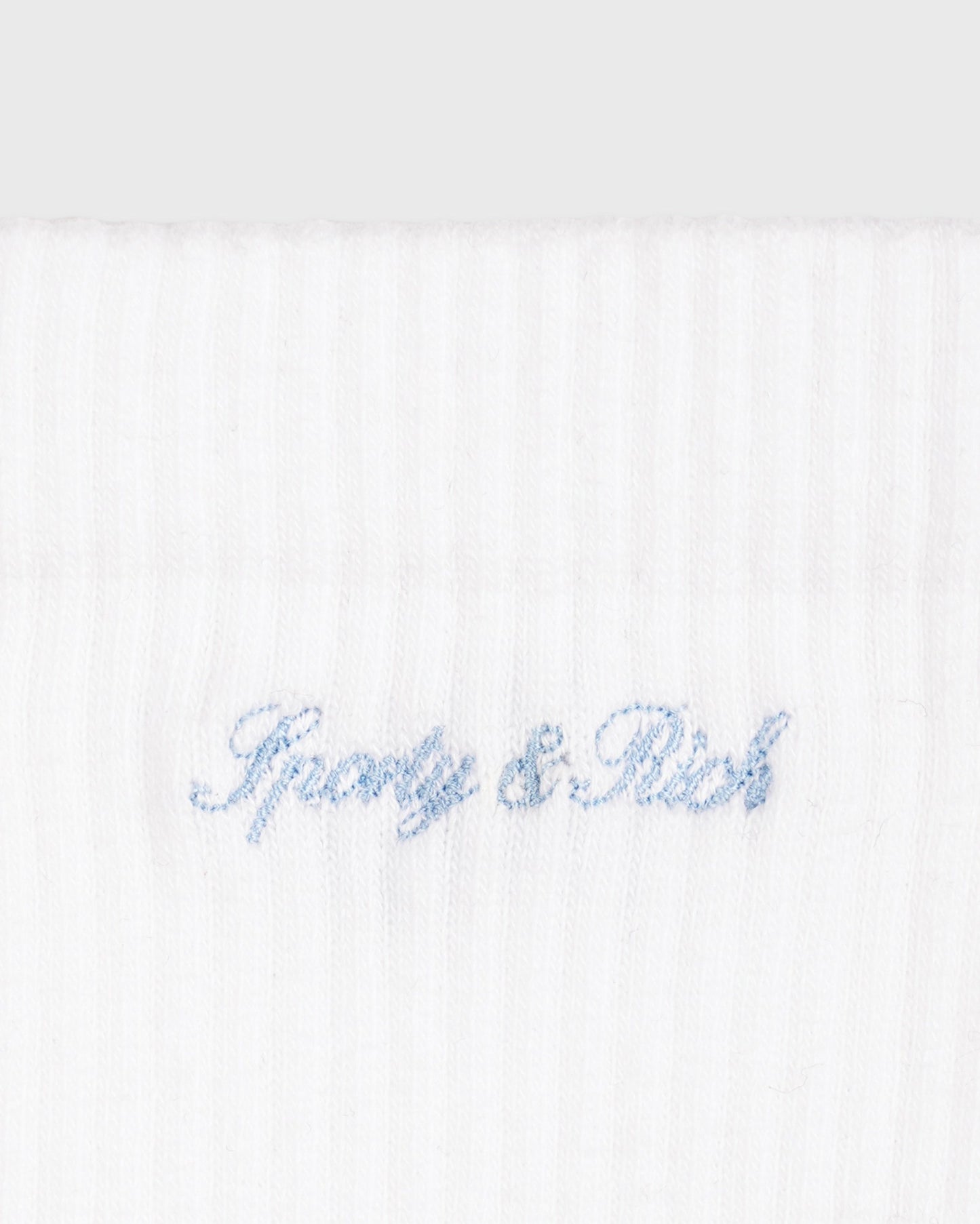Juicy Script Sock - White/Sky Blue
