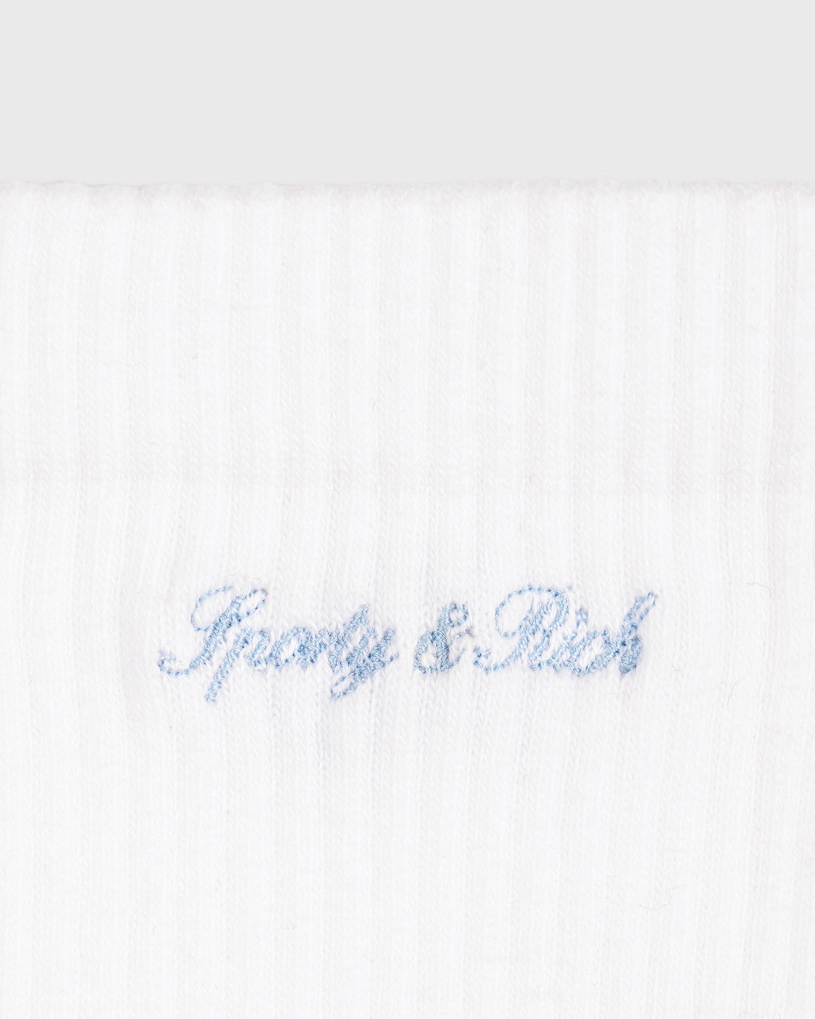 Juicy Script Sock - White/Sky Blue