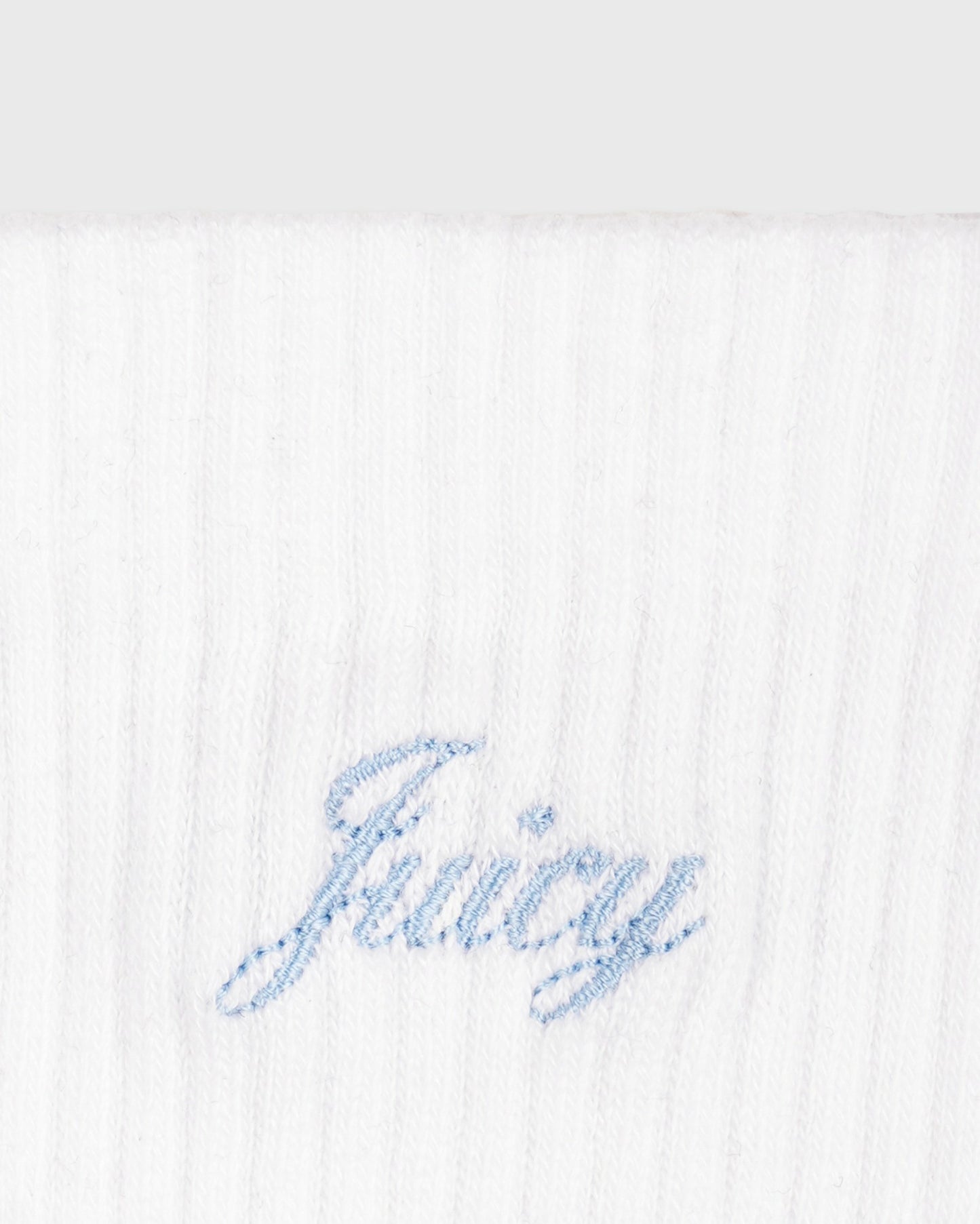 Juicy Script Sock - White/Sky Blue
