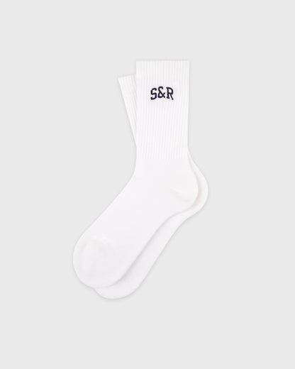 S&R Ivy Socks - White/Navy