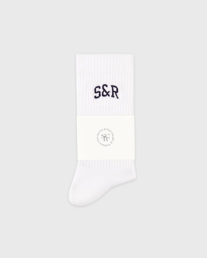 S&R Ivy Socks - White/Navy