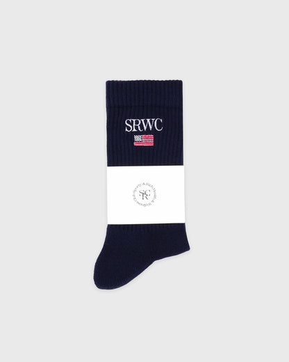 Nautical Socks - Navy/White/Ruby