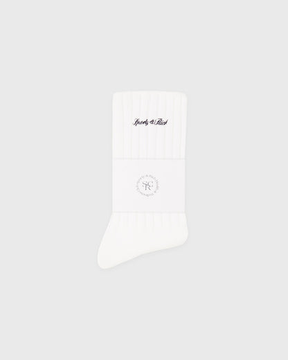 Signature Logo Rib Socks - White
