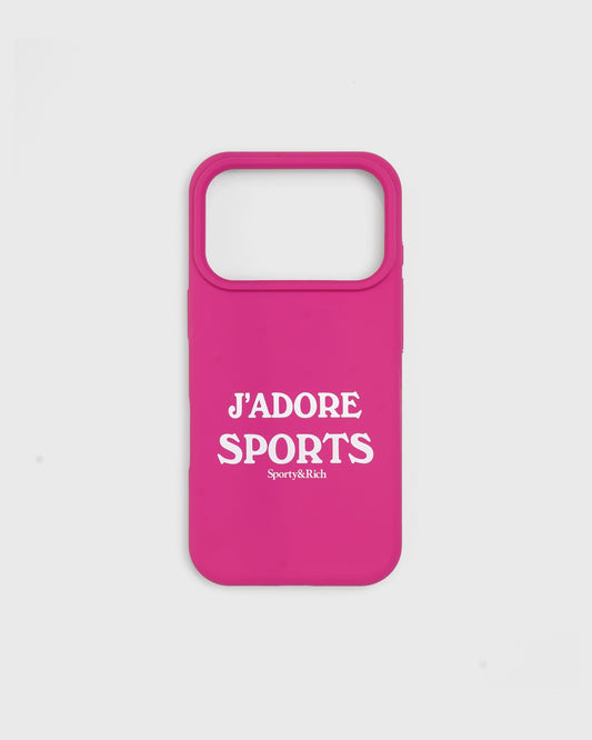 J'adore Sports iPhone Case - Fuschia/White