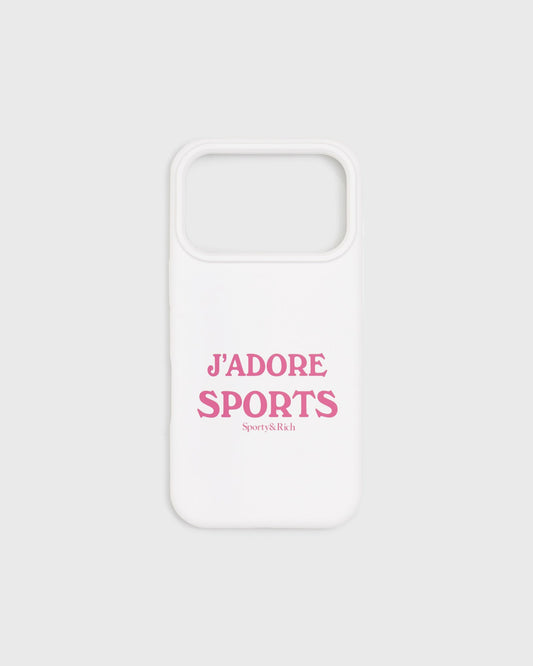 J'adore Sports iPhone Case - White/Fuschia