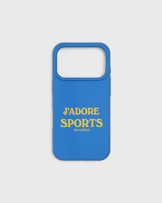 J'adore Sports iPhone Case - Bright Blue/Yellow