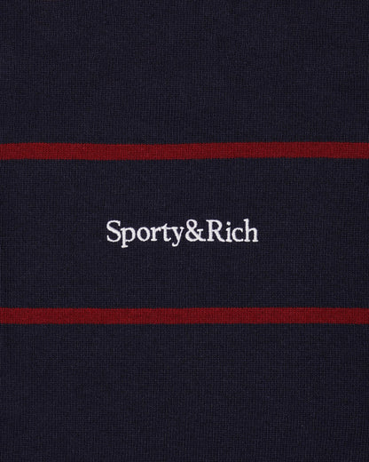 Serif Logo Rugby Polo Men - Dark Navy/White/Merlot