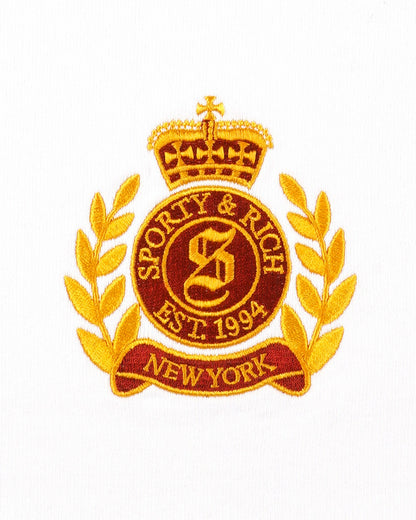 NY Crest Embroidered Quarter zip Men - White