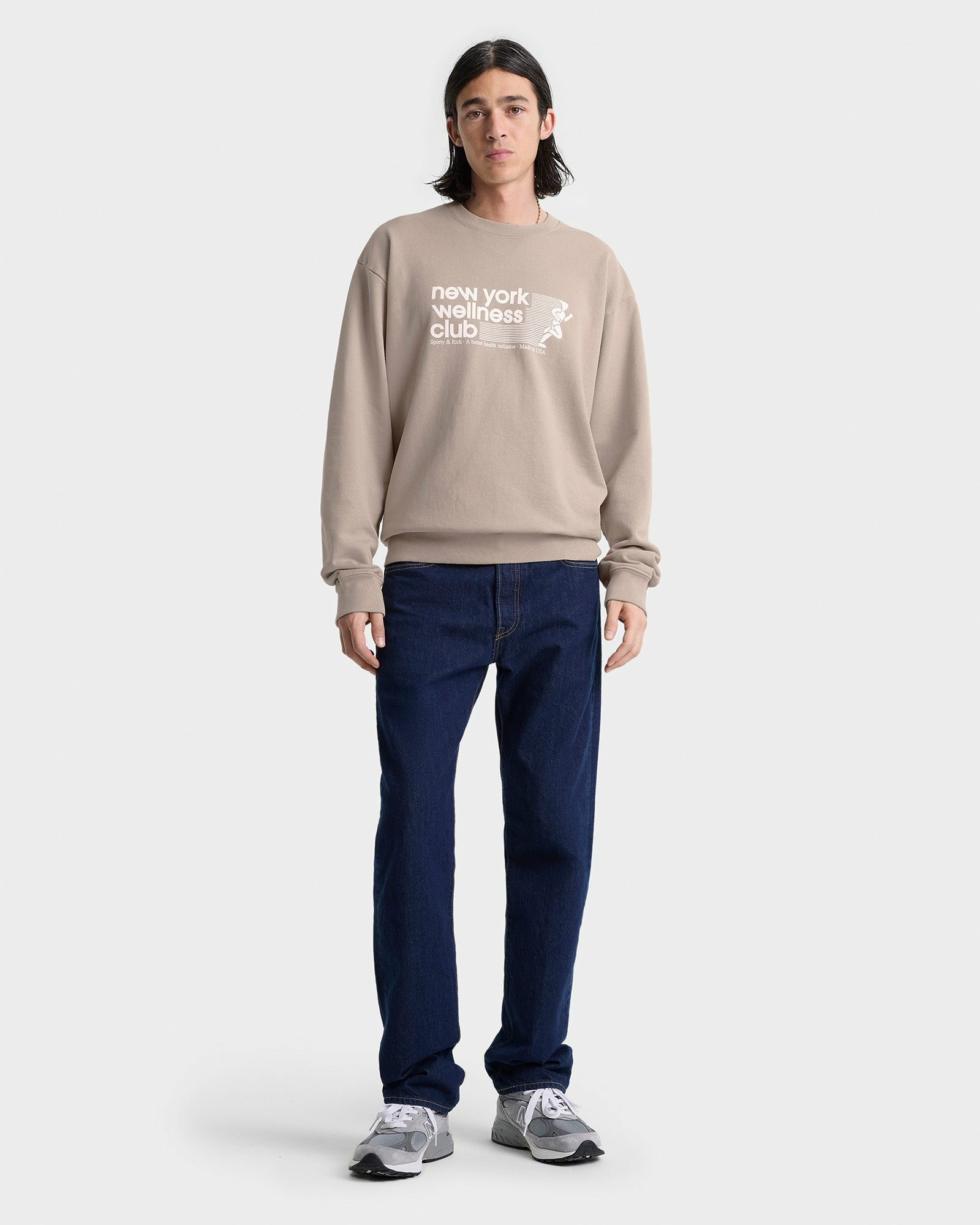 USA Wellness Club Crewneck - Elephant/White