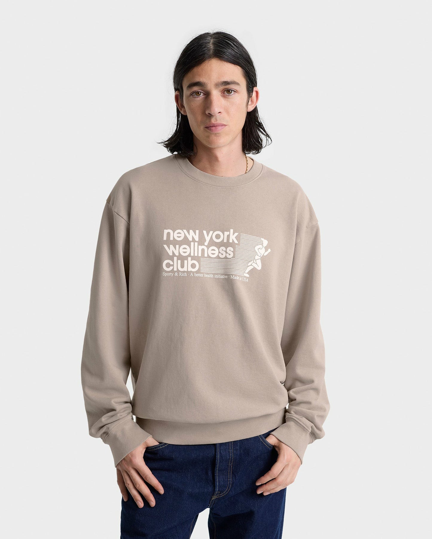 USA Wellness Club Crewneck - Elephant/White