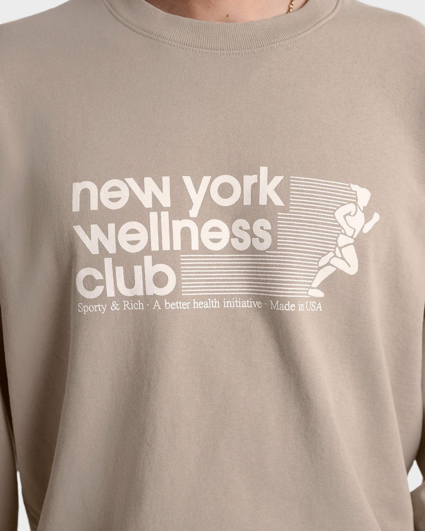USA Wellness Club Crewneck - Elephant/White