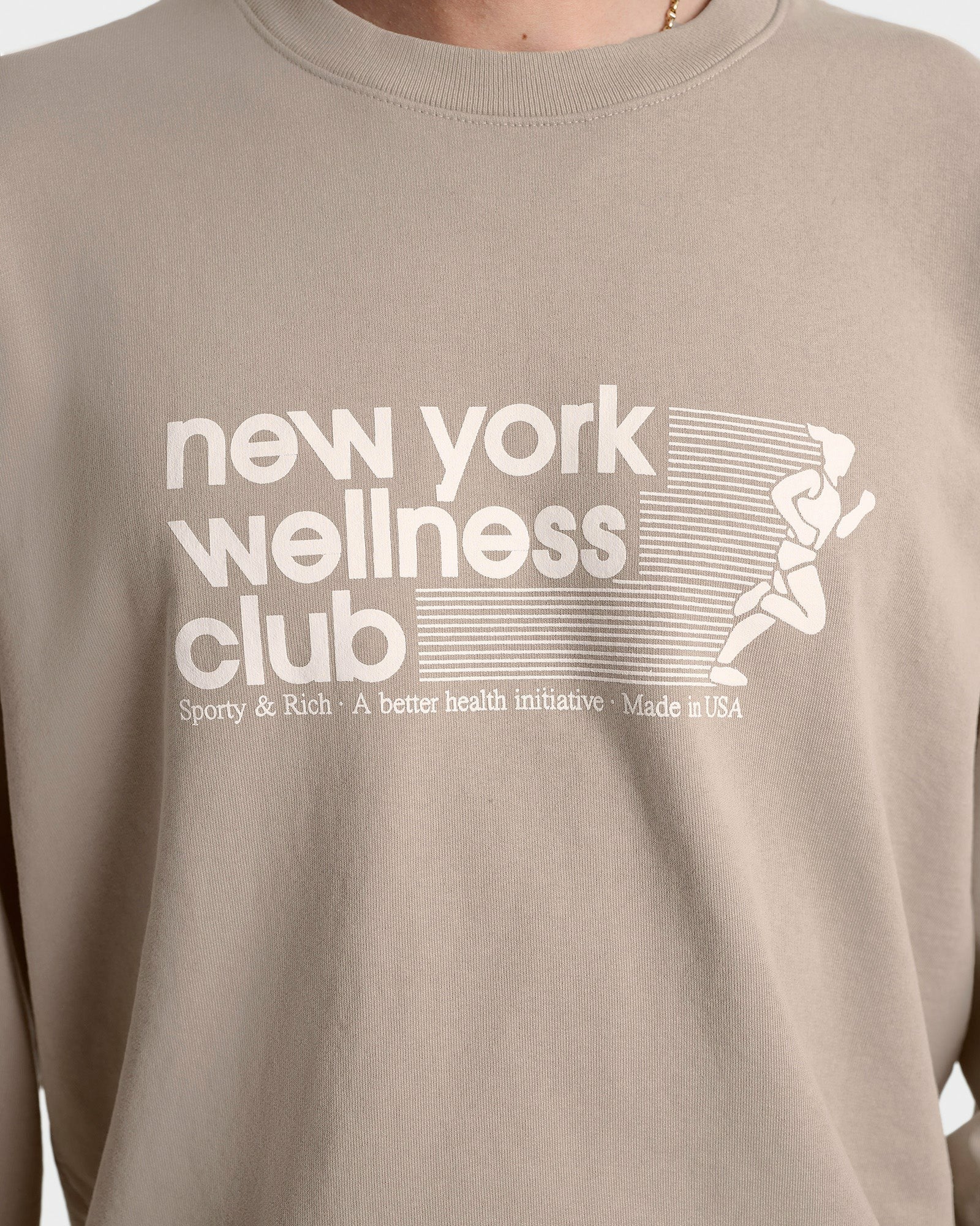 USA Wellness Club Crewneck - Elephant/White