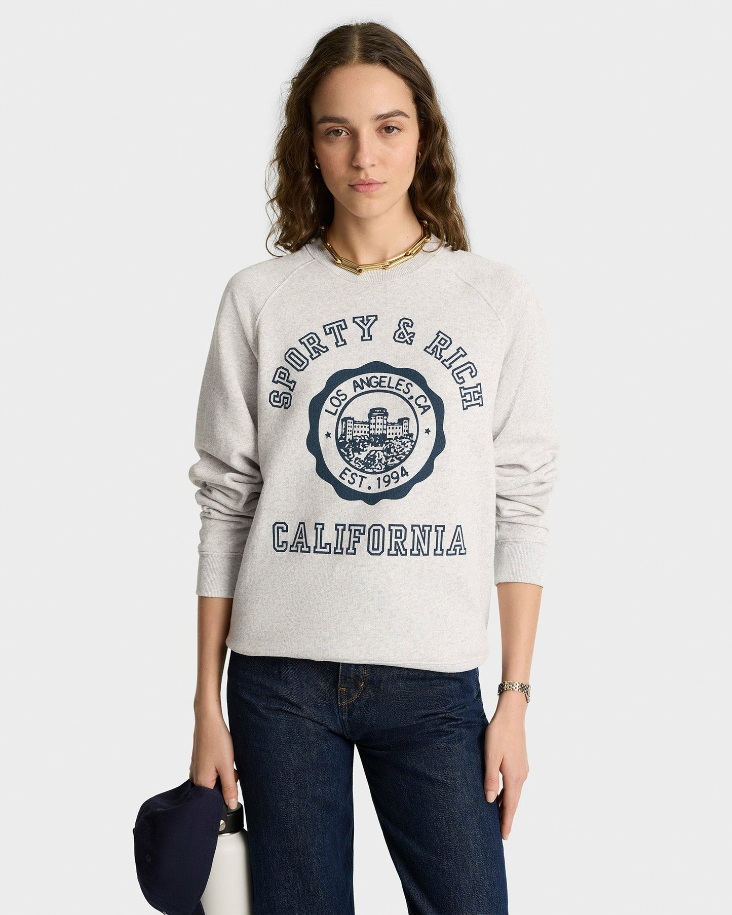 California Emblem Soft Crewneck - Heather Gray/Navy