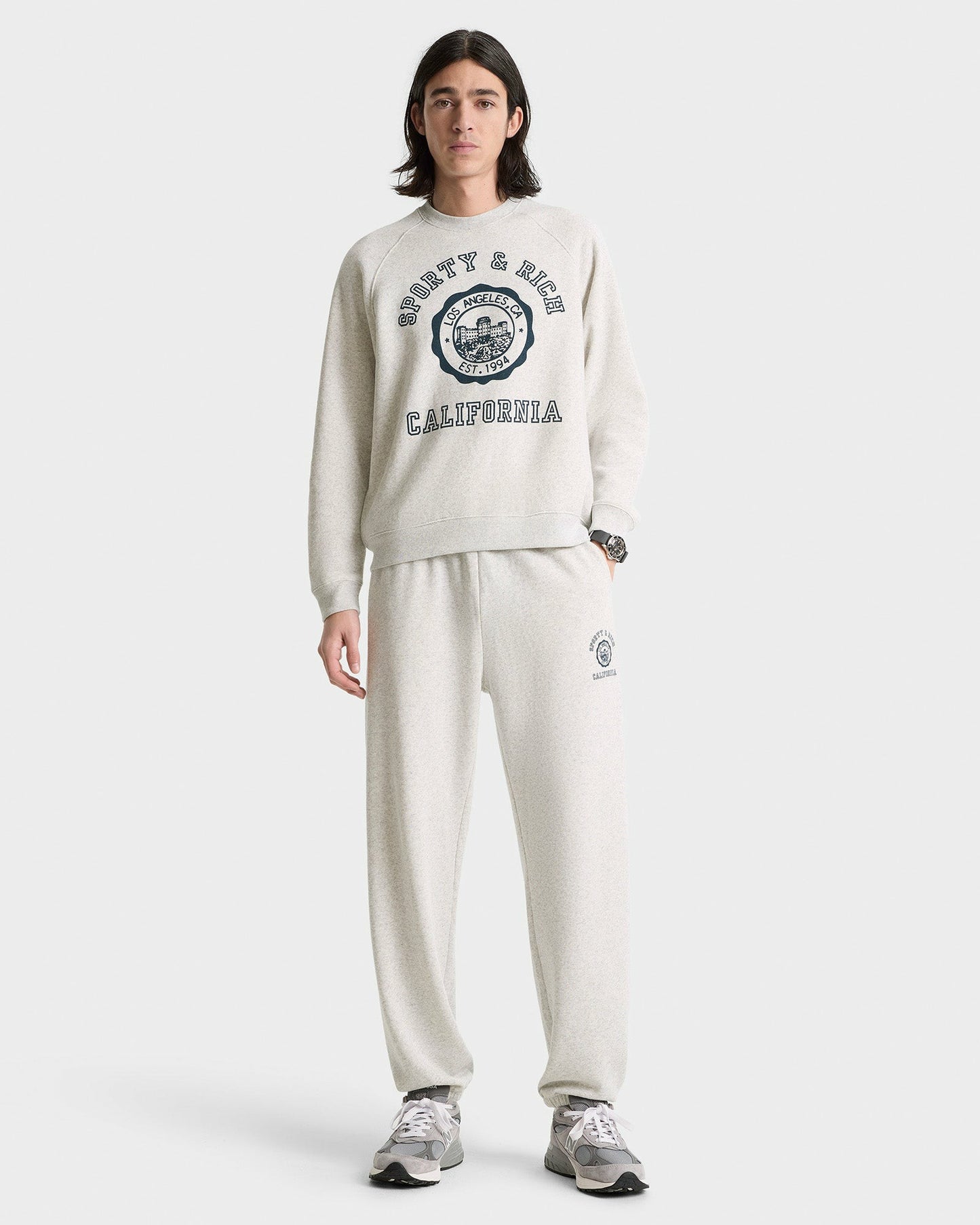 California Emblem Soft Crewneck - Heather Gray/Navy