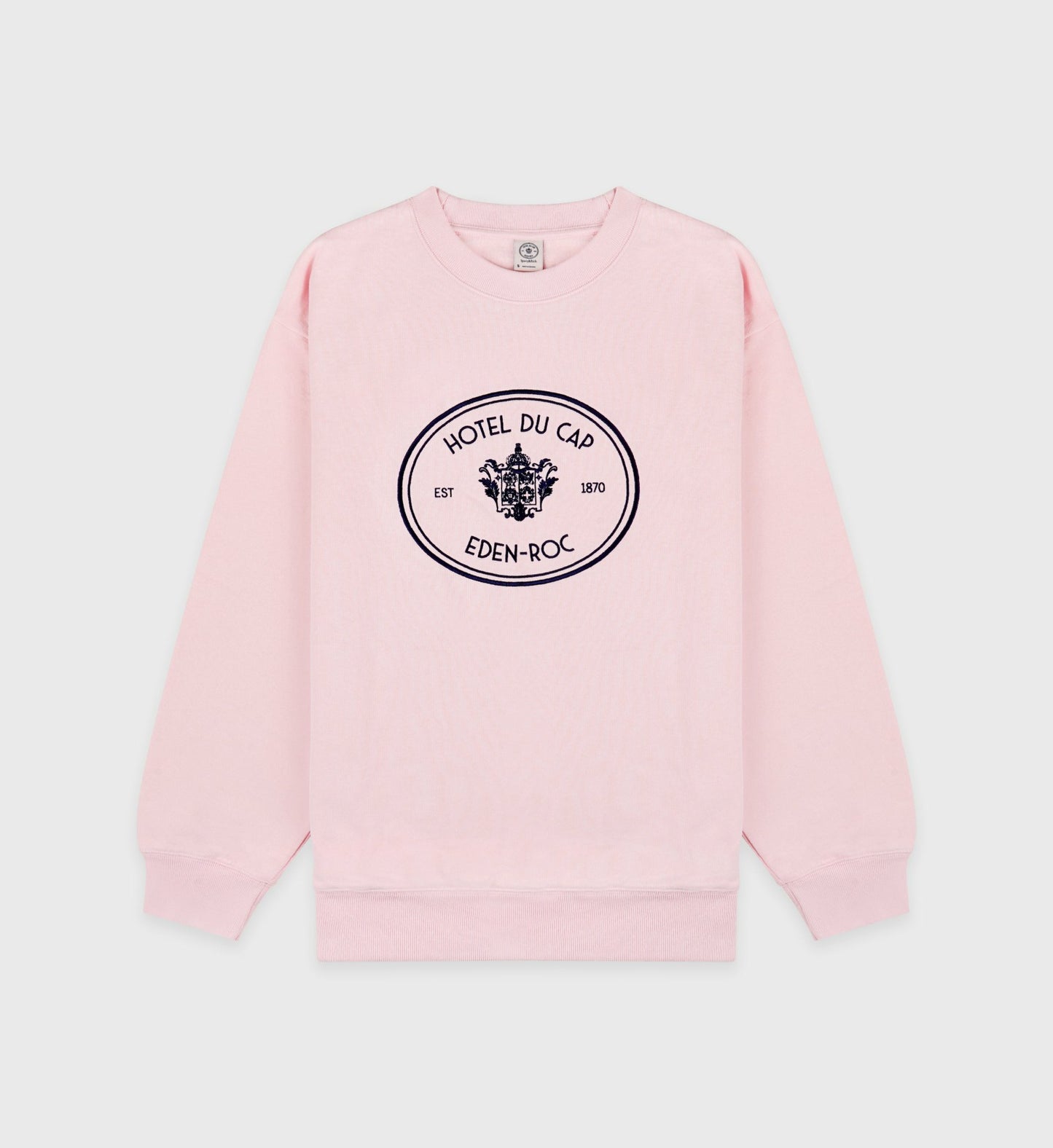 Eden Crest Crewneck - Pink Dolphin/Navy