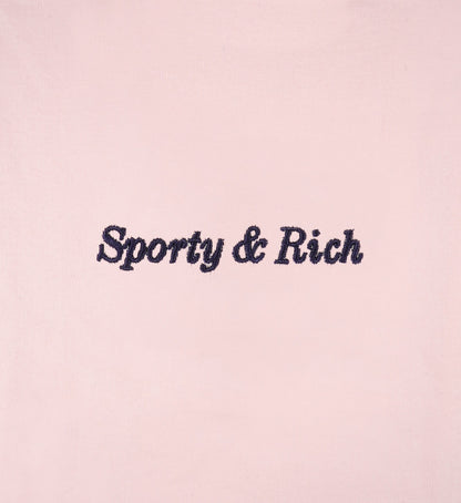 Eden Crest Crewneck - Pink Dolphin/Navy